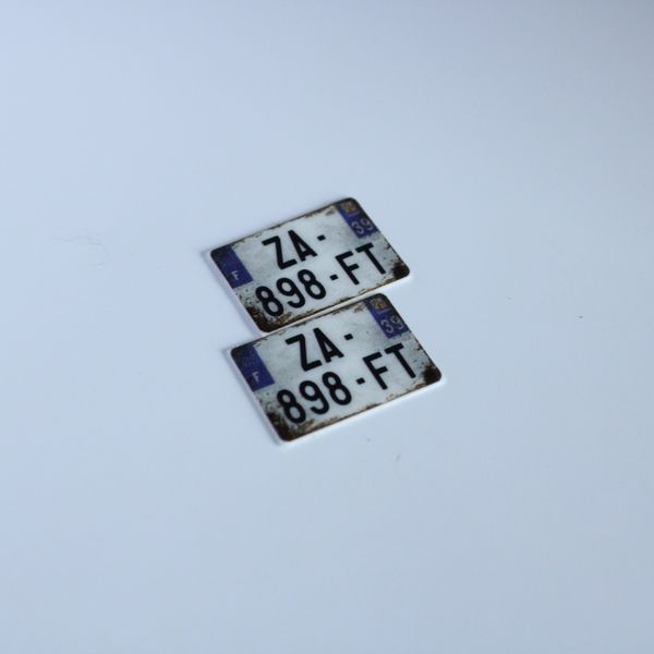 Plaques d'immatriculation française effet usé courte (39)