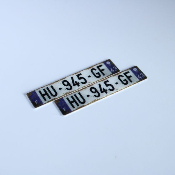 Plaques d'immatriculation française effet usée (43)